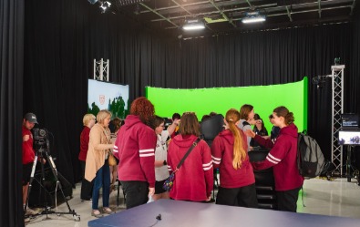 Students at creative media event