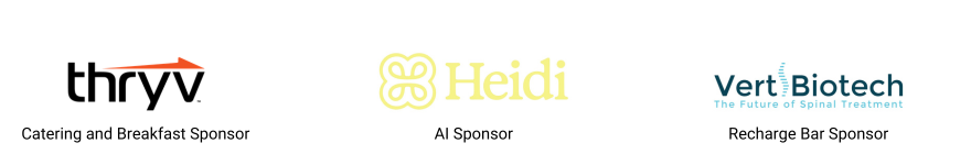 thryv - catering and breakfast sponsor, heidi - AI sponsor and vert biotech - recharge bar sponsor