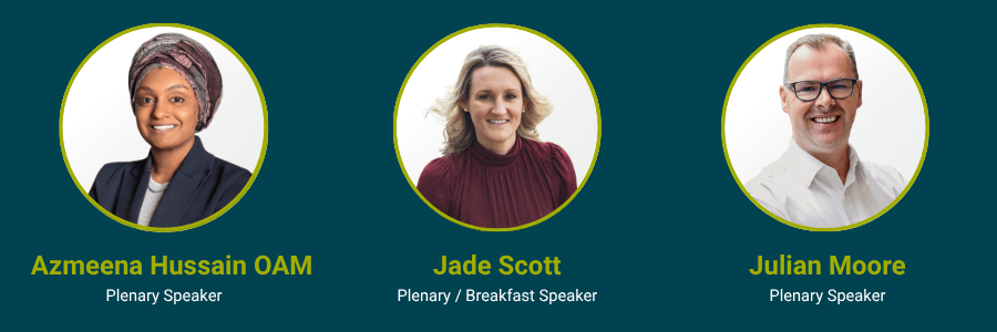 Azmeena Hussain OAM, Jade Scott and Julian Moore