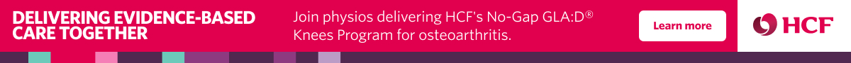 Join physios delivering HCF's No-Gap GLAD Knees Program for osteoarthritis