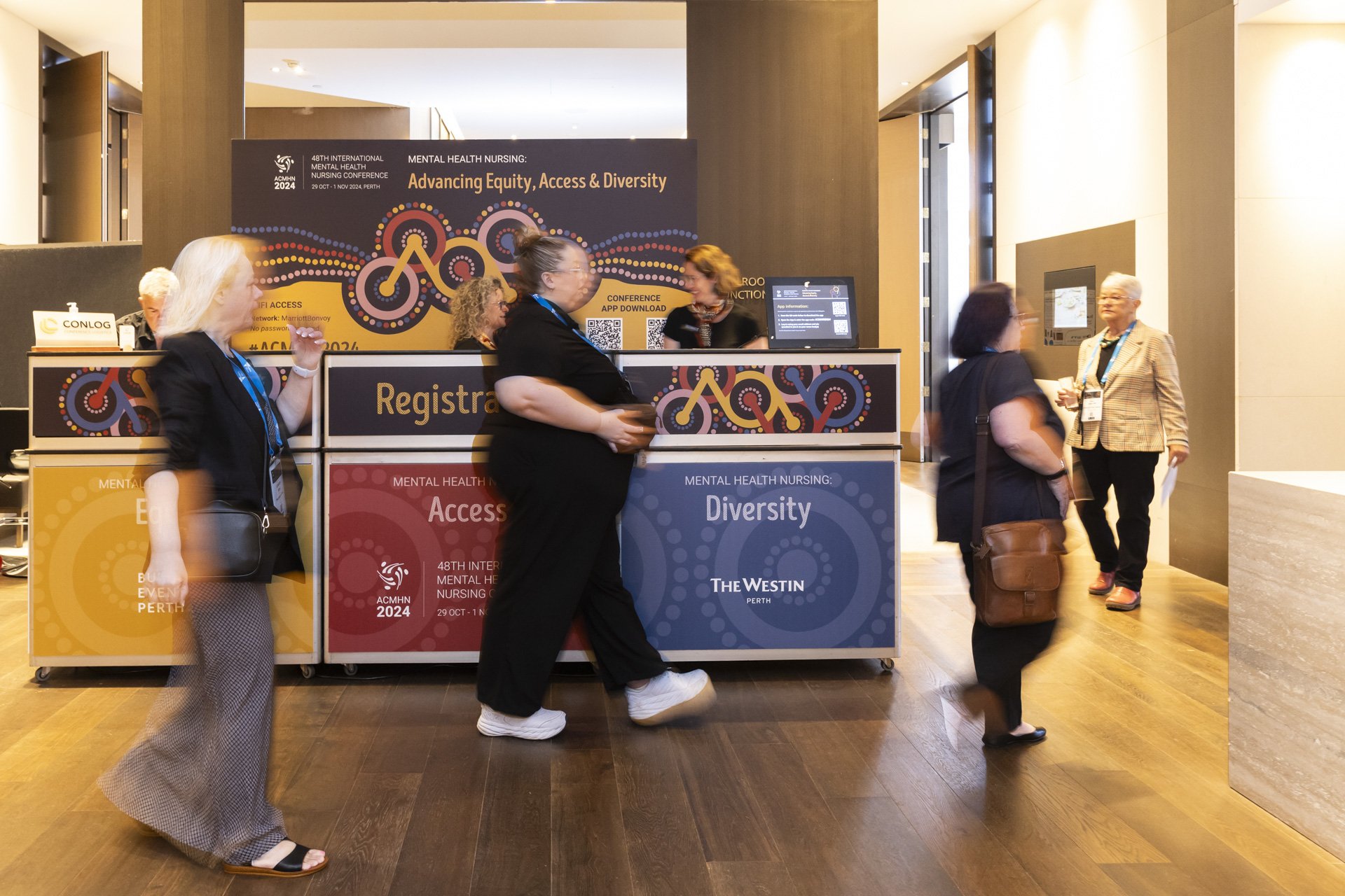 The registration desk.