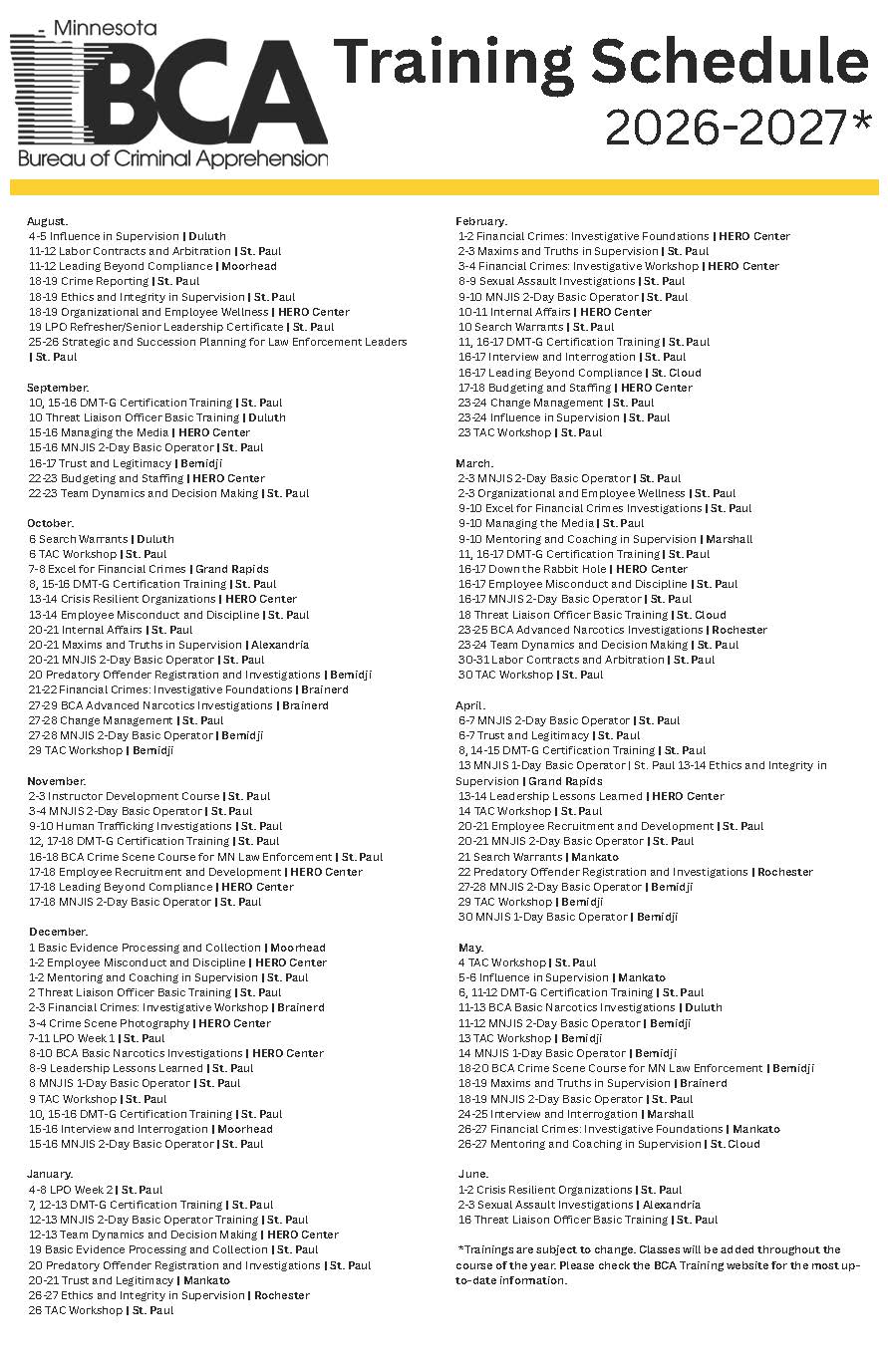 BCA Course Catalog Insert