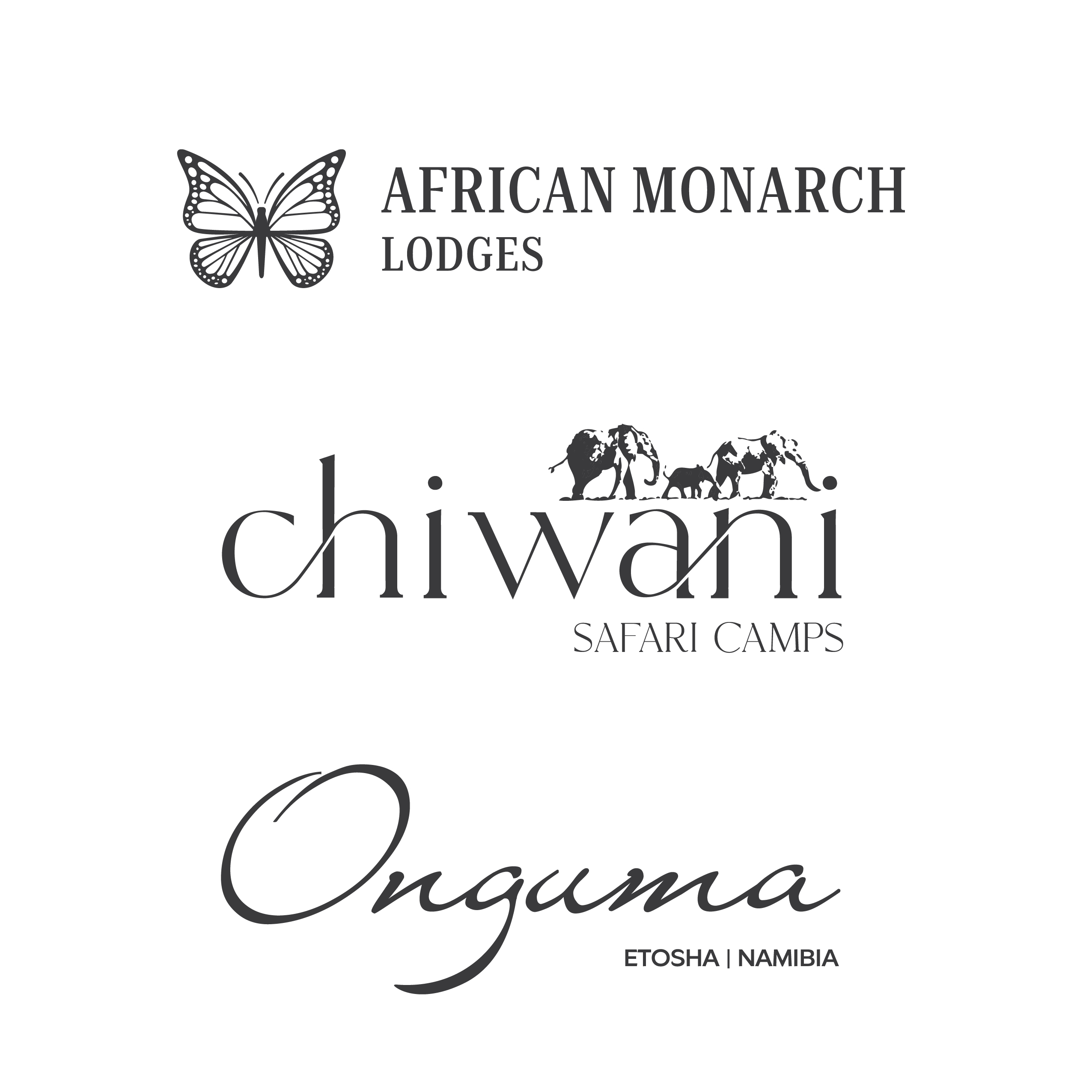 African Monarch Lodges, Chiwani Safari Camps & Onguma Nature Reserve Logo