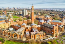 An arial Image of the University of Birmingham