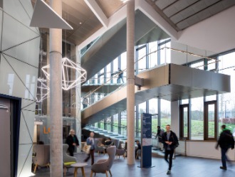 Photo of teaching and learning building foyer
