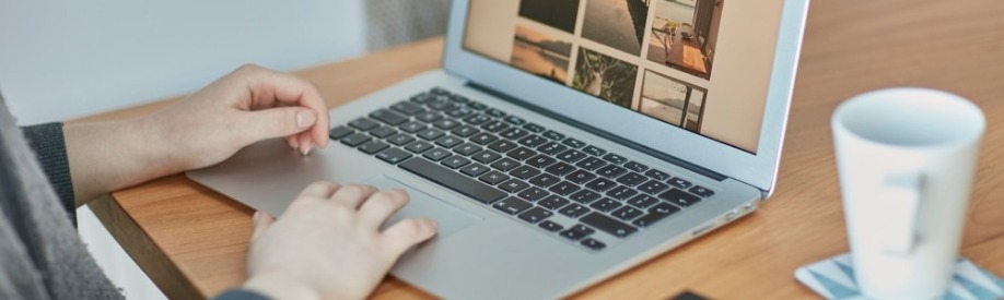 Hands on a laptop computer